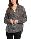 Nydj Becky Recycled Polyester Georgette Blouse In Black