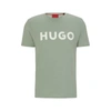 Hugo Cotton-jersey Regular-fit T-shirt With Contrast Logo In Green