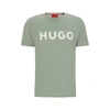 Hugo Boss Cotton-jersey Regular-fit T-shirt With Contrast Logo In Green