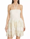 Ulla Johnson Savannah Embroidered Halter Mini Dress In Multi