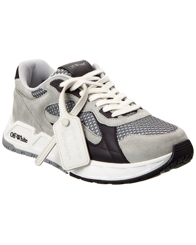 Off-white Men's Kick Off Mesh And Leather Runner Sneakers In Grey