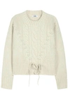 525 America Dakota Cable Sweater In Ecru In White