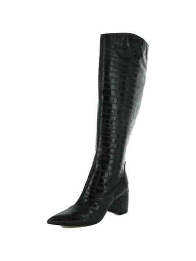 Marc Fisher Retie 4 Womens Leather Embossed Over-the-knee Boots In Black