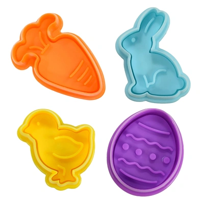 R & M International 4 Piece Easter Cookie Stamper Set, 2-inch In Multi