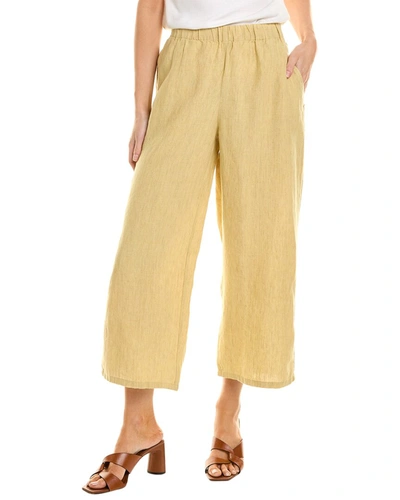 Eileen Fisher Wide Leg Linen Pant In Yellow