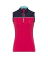 GOLFINO WOMEN'S VIBRANT SHORT SLEEVELESS TROYER IN FUCHSIA/NAVY