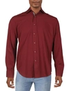 SOCIETY OF THREADS MENS COLLARED CONTRAST LINING BUTTON-DOWN SHIRT