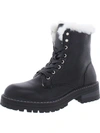 RAMPAGE KAEDY3 WOMENS FAUX LEATHER LUG SOLE COMBAT & LACE-UP BOOTS