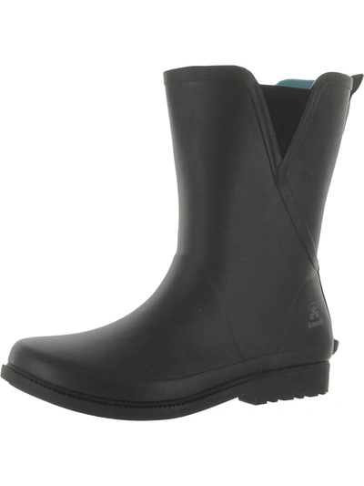 Kamik Chloe Womens Waterproof Slip On Rain Boots In Black