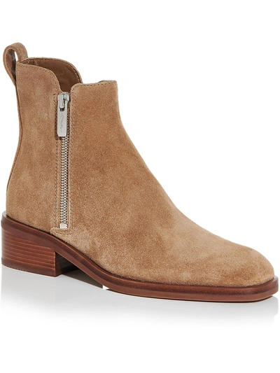 3.1 Phillip Lim / フィリップ リム Alexa - 40mm Boot Womens Suede Stacked Heel Ankle Boots In Brown