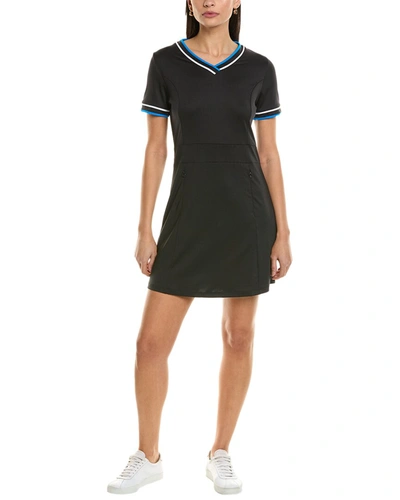 Callaway V-neck Colorblocked Mini Dress In Black