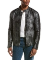 John Varvatos Hartley Slim Fit Racer Jacket In Black