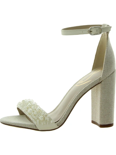 Sam Edelman Yaro Perla Womens Embellished Ankle Strap Heels In Green