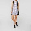 J. LINDEBERG HELENA PRINT DRESS IN BRIDGE WAVE SWIRL LAVENDER
