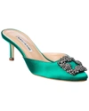 MANOLO BLAHNIK HANGISIMU 50 SATIN PUMP