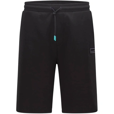 Hugo Boss Men's - Hwoven Knit Shorts Cotton Knit Relaxed Fit In Black