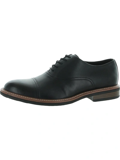 Kenneth Cole Reaction Klay Flex Mens Leather Lace-up Cap Toe Oxfords In Black