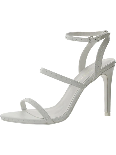 Kurt Geiger Portia Drench Womens Leather Studded Heels In White