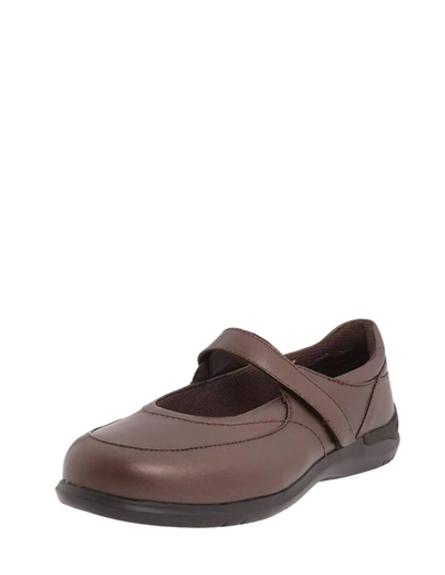 Aravon Farah Mary Jane Flat Shoes - Medium Width In Brown