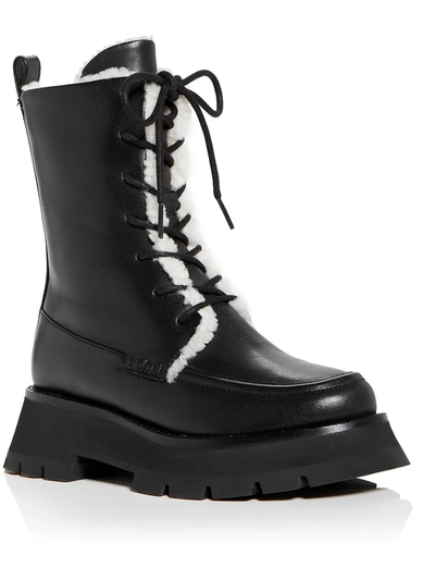 3.1 Phillip Lim / フィリップ リム Kate Shearling-lined Leather Combat Boots In Black