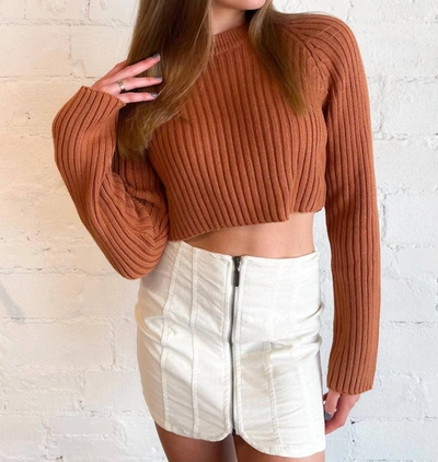 Cotton Candy Cora Sweater In Sienna In Gold