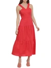 MAGGY LONDON WOMENS TIERED LONG MAXI DRESS