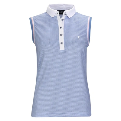 Golfino Women's Palm Beach Jacquard Polo In Soft Blue
