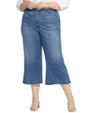 Nydj Plus Patchie Major Wide Leg Capri Compass Jean In Blue