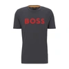 Hugo Boss Cotton-jersey T-shirt With Rubber-print Logo In Dark Grey