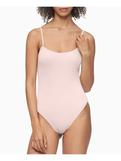 Calvin Klein Womens Open Back Sleeveless Bodysuit In Pink