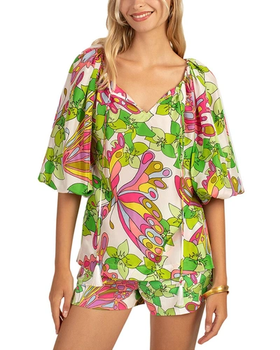 Trina Turk Sandia Silk Top In Multi