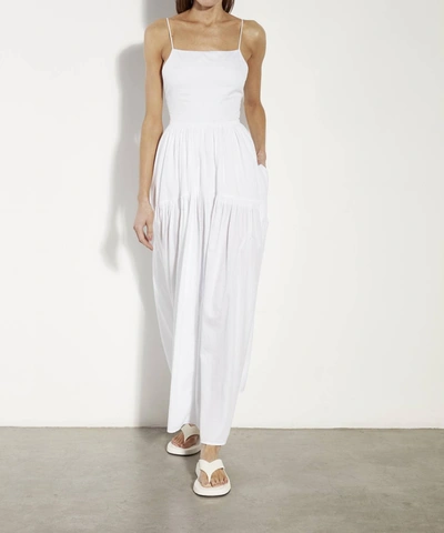 Enza Costa Open Back Tiered Dress In White