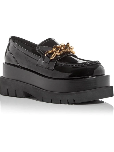 Jeffrey Campbell Recess Pl Womens Faux Leather Chunky Loafers In Black