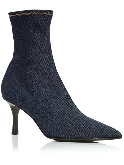Rag & Bone Brea Womens Denim Pointed Toe Ankle Boots In Blue