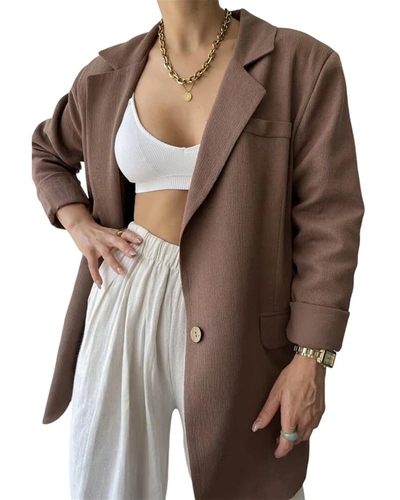 Mai Collection Blazer In Brown