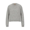 Hugo Boss Crew-neck Sweater In Stretch Fabric In Silver
