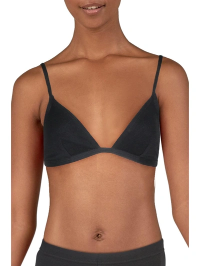 French Connection Womens V-neck Beachwear Bikini Swim Top In Black