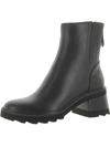 Dolce Vita Martey H2o Women 7.5 Black Leather Lug Sole Block Heel Bootie Rhs4200 In Black