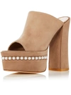 STUART WEITZMAN SKYHIGH 145 WOMENS SUEDE EMBELLISHED PLATFORM HEELS