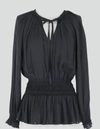 Current Air Rouched Waist Blouse In Charcoal In Pink