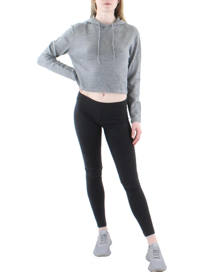 French Connection Womens Gym Fitness Crop Top In Grey