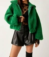 Free People Get Cozy Faux Shearling Jacket In Multi