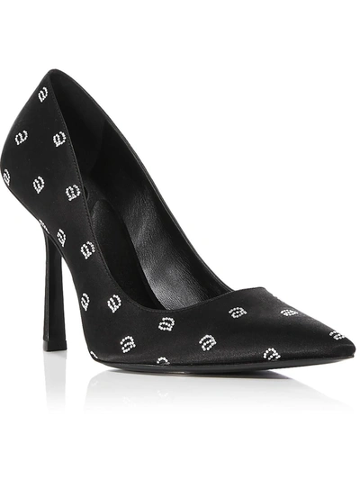 Alexander Wang Delphine Pumps In Satin With All Over Rhinestones In Black