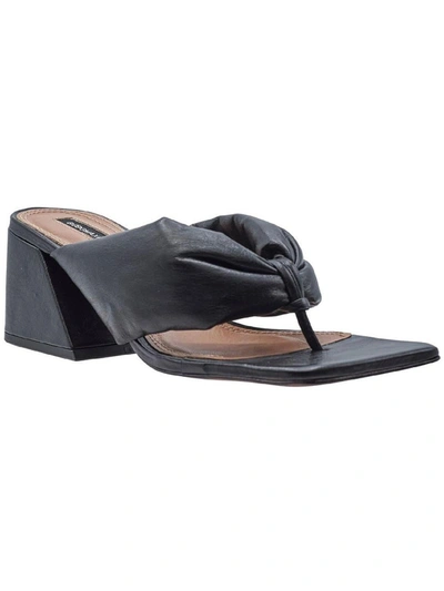 Bcbgmaxazria Callie Womens Leather Geometric Heel Dress Sandals In Black