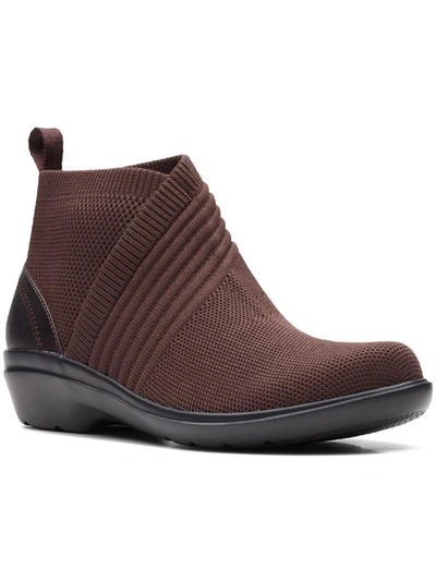 CLARKS SASHLYN MID WOMENS RIBBED KNIT ANKLE ANKLE BOOTS