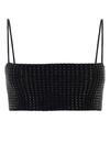 Alexander Wang Embellished Stretch Nylon Crop Top In Black