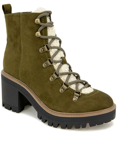 Esprit Flynn Womens Lace-up Side Zip Ankle Boots In Green