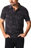 Billy Reid Stained Glass Sweater Polo - Olive In Asphalt