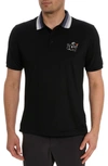 ROBERT GRAHAM MONKEY BUSINESS EMBROIDERED COTTON POLO