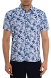 Robert Graham Occasio Short Sleeve Performance Button-up Shirt In Blue